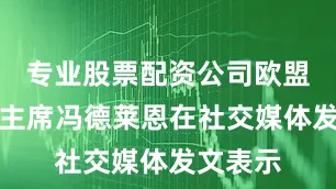专业股票配资公司欧盟委员会主席冯德莱恩在社交媒体发文表示